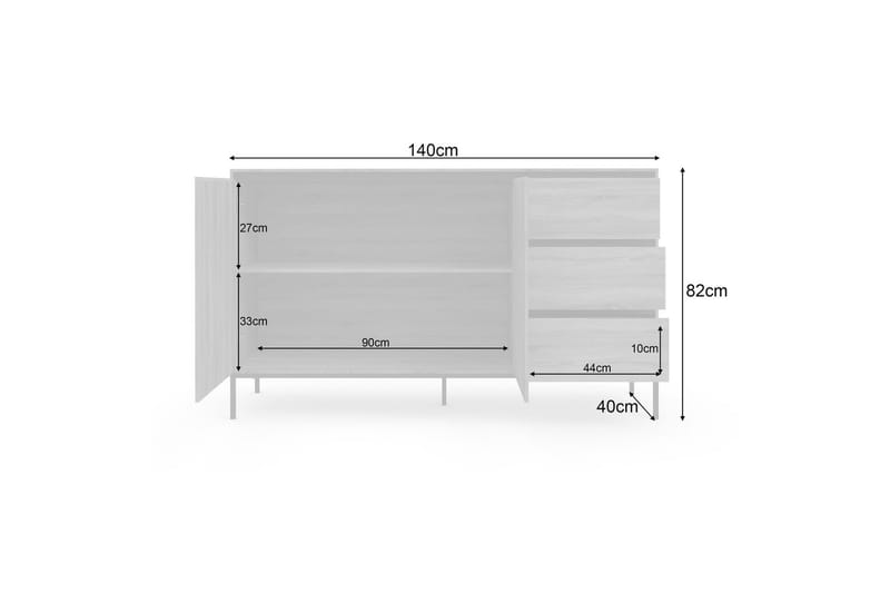 Senkkikaappi Bari 140x40x82 cm - 140x40x82 cm - Säilytys - Säilytyskalusteet - Senkki