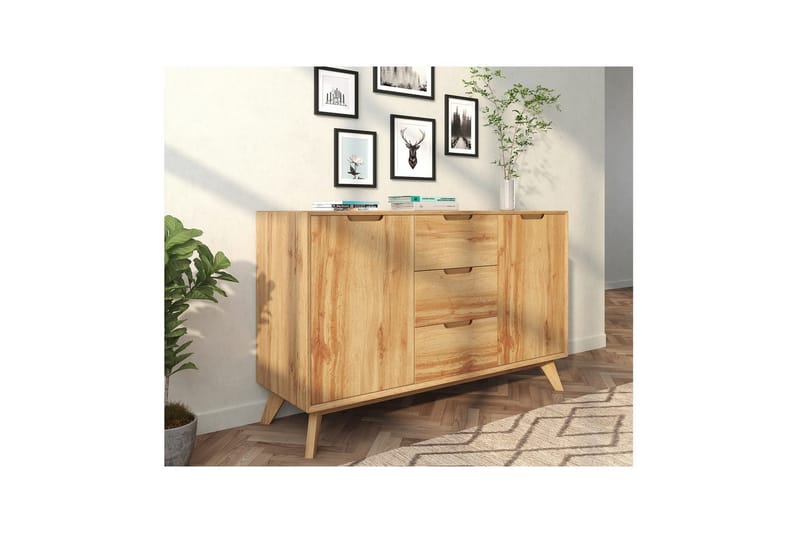 Senkkikaappi Ezra 120x40x75 cm, Wotan tammi - 120x40x75 cm, Wotan tammi - Säilytys - Säilytyskalusteet - Senkki