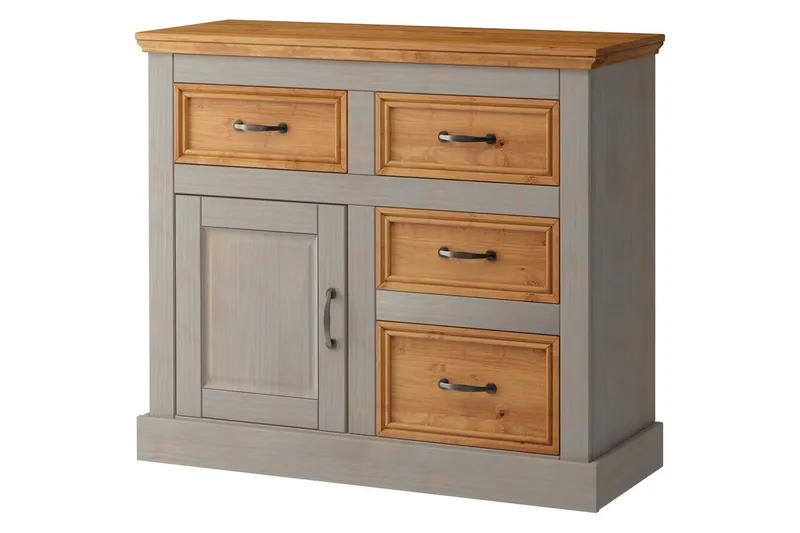 Senkkikaappi Selma 100x38x87 cm, Harmaa/Tahra/Vaha, 100x38x87 cm, Harmaa/Tahra/Vaha