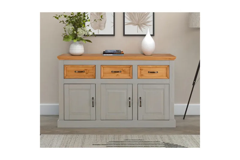 Senkkikaappi Selma 145x38x87 cm, Harmaa/Tahra/Vaha - 145x38x87 cm, Harmaa/Tahra/Vaha - Säilytys - Säilytyskalusteet - Senkki