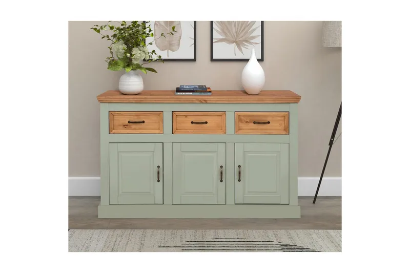 Senkkikaappi Selma 145x38x87 cm, Salviavihreä/Tahra/Vaha - 145x38x87 cm, Salviavihreä/Tahra/Vaha - Säilytys - Säilytyskalusteet - Senkki