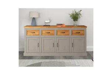Senkkikaappi Selma 190x38x87, Harmaa/Tahra/Vaha - 190x38x87, Harmaa/Tahra/Vaha - Säilytys - Säilytyskalusteet - Senkki