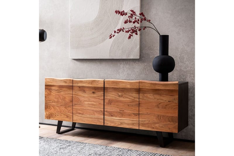 Sideboard & skänk Wohnling Svart, Ljusbrun - Säilytys - Säilytyskalusteet - Senkki