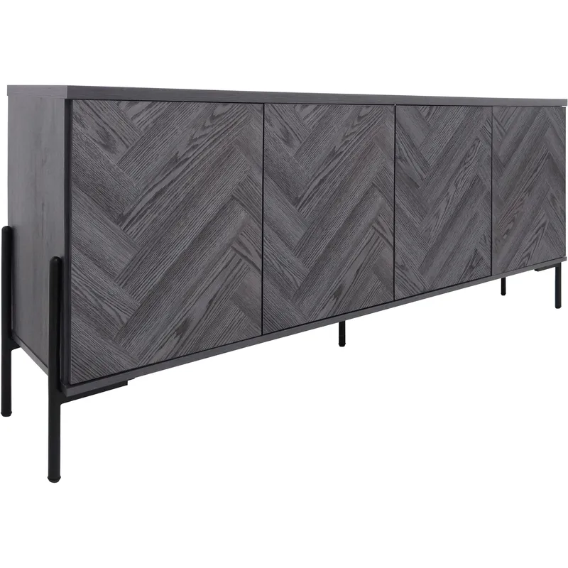 Sideboard Loft24 Grått fiskbensmönster/grå ek, Harmaan tammen kalanruotokuvio / harmaa tammi