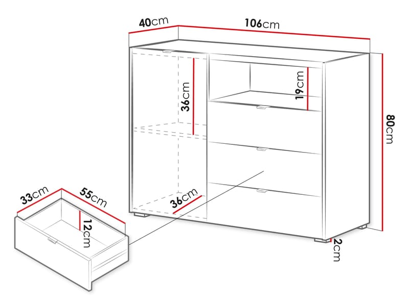 Sovren Lipasto 106 cm - Ruskea - Säilytys - Säilytyskalusteet - Lipasto