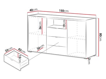 Sovren Lipasto 150 cm - Ruskea - Säilytys - Säilytyskalusteet - Lipasto