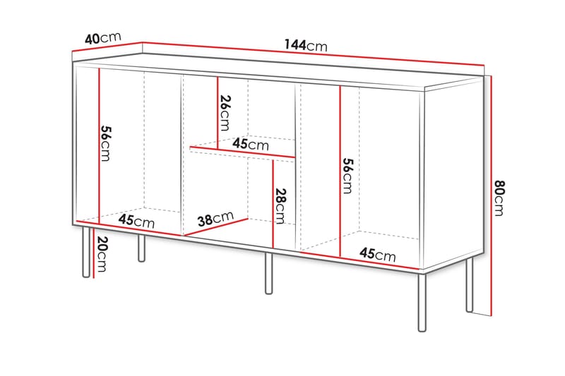 Stintino Senkki 144x40 cm - Säilytys - Säilytyskalusteet - Senkki