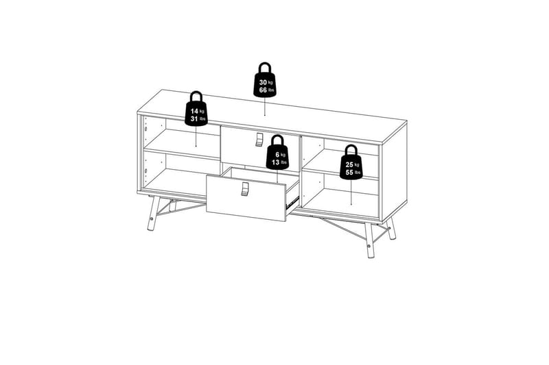 Tadami Senkki 150x40 cm - Luonnonväri - Säilytys - Säilytyskalusteet - Senkki