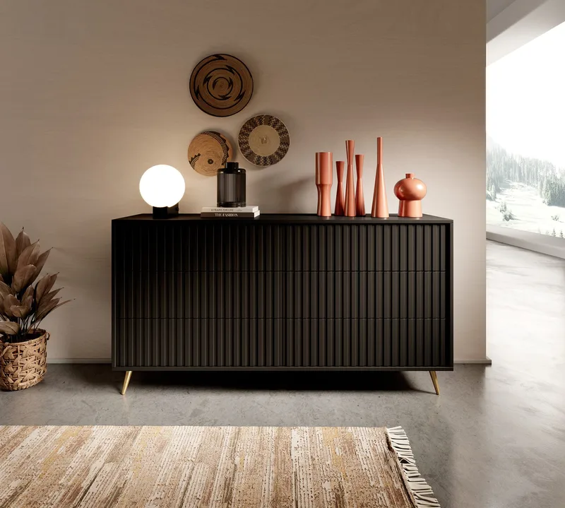 Tapas Lipasto 154 cm - Musta - Säilytys - Säilytyskalusteet - Lipasto