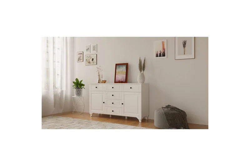 Thoro Kulmalipasto 130 cm - Matta Valkoinen - Säilytys - Säilytyskalusteet - Lipasto