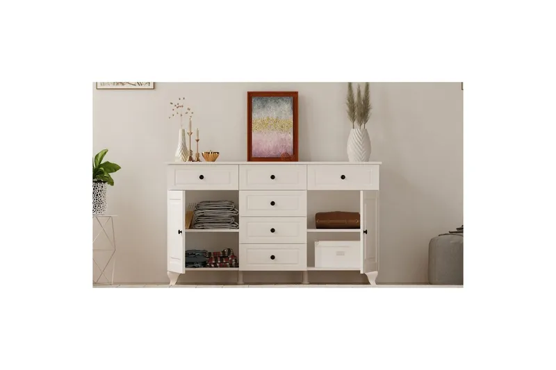 Thoro Kulmalipasto 130 cm - Matta Valkoinen - Säilytys - Säilytyskalusteet - Lipasto