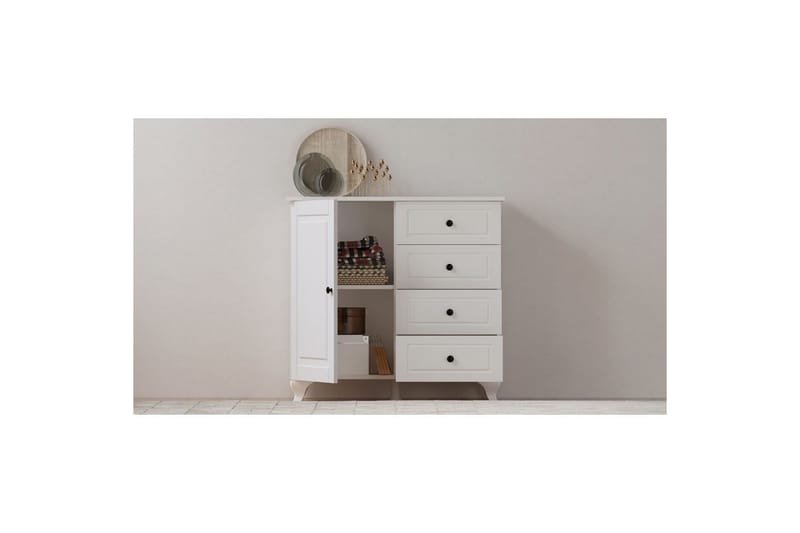 Thoro Kulmalipasto 87 cm - Matta Valkoinen - Säilytys - Säilytyskalusteet - Lipasto