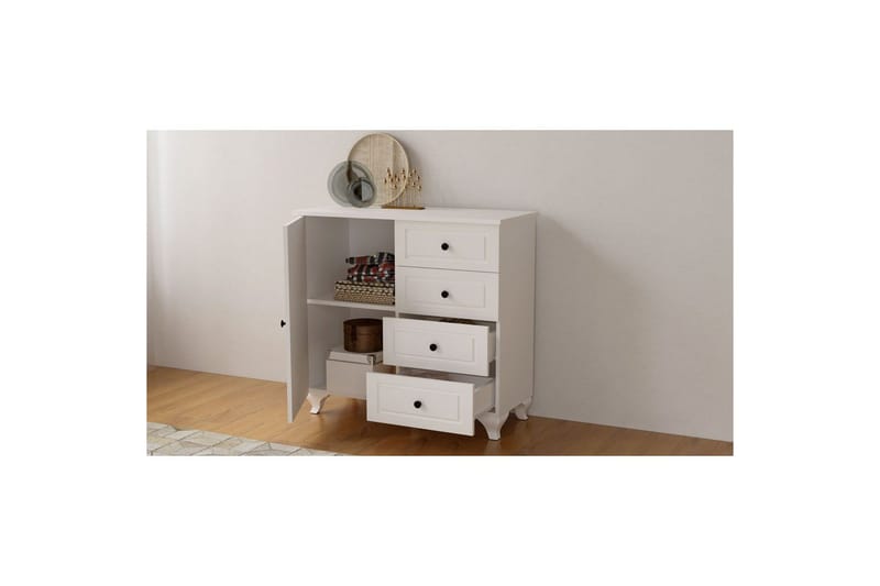 Thoro Kulmalipasto 87 cm - Matta Valkoinen - Säilytys - Säilytyskalusteet - Lipasto