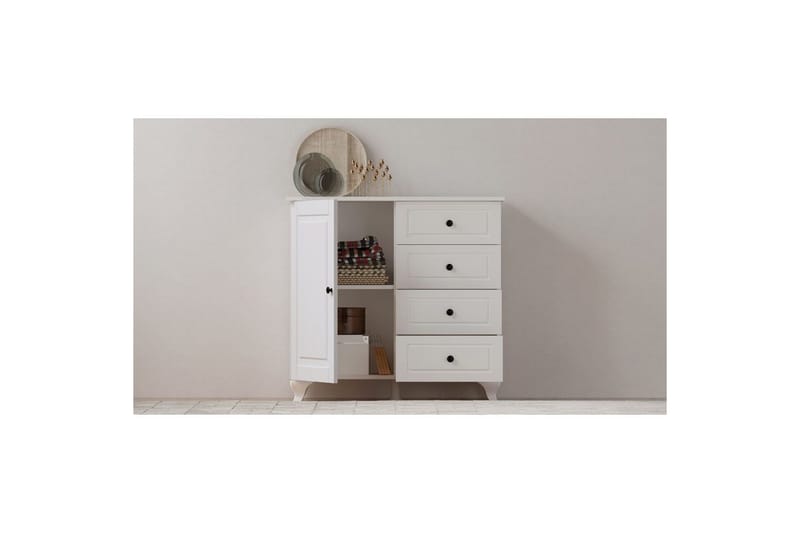 Thoro Kulmalipasto 87 cm - Matta Valkoinen - Säilytys - Säilytyskalusteet - Lipasto