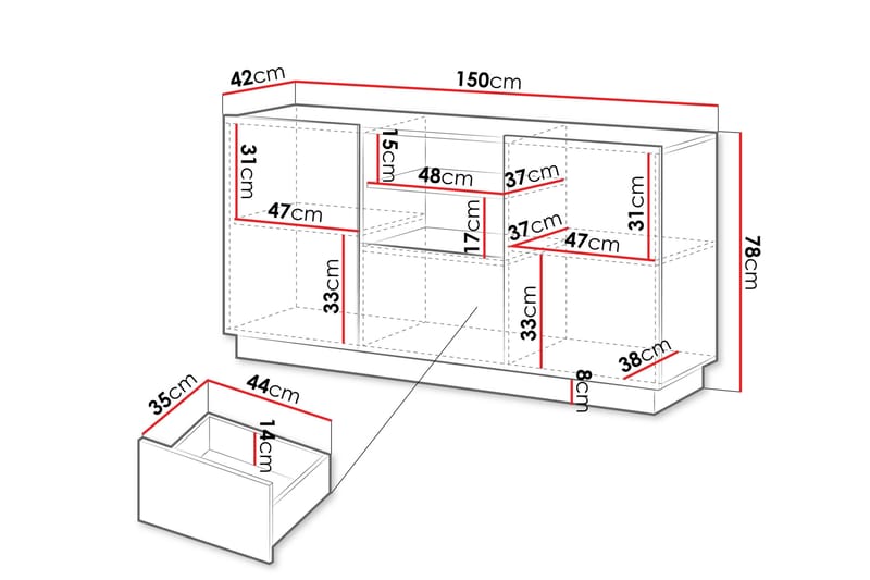 Torvalen Senkki 150x42 cm - Beige - Säilytys - Säilytyskalusteet - Senkki