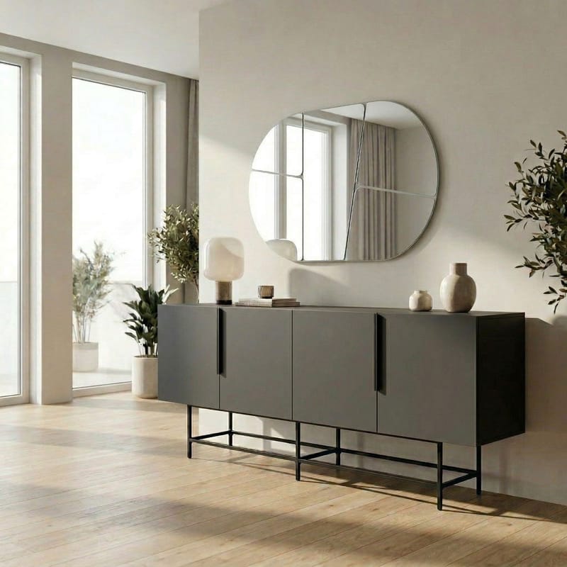 Truvia konsolipöytä 200x77,9x40 cm - Antrasiitti/Musta - Säilytys - Säilytyskalusteet - Senkki