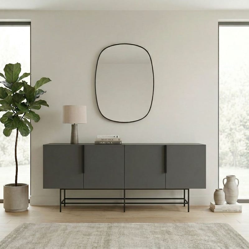 Truvia konsolipöytä 200x77,9x40 cm - Antrasiitti/Musta - Säilytys - Säilytyskalusteet - Senkki