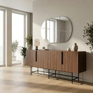 Truvia konsolipöytä 200x77,9x40 cm - Milano-pähkinä ja musta - Säilytys - Säilytyskalusteet - Senkki