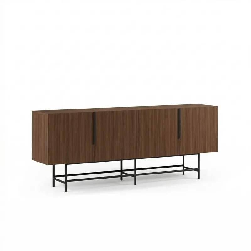 Truvia konsolipöytä 200x77,9x40 cm - Milano-pähkinä ja musta - Säilytys - Säilytyskalusteet - Senkki