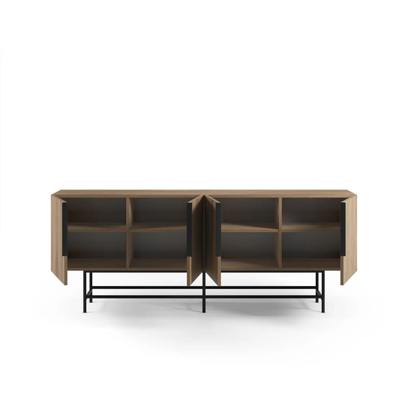 Truvia konsolipöytä 200x77,9x40 cm - Milano-pähkinä ja musta - Säilytys - Säilytyskalusteet - Senkki