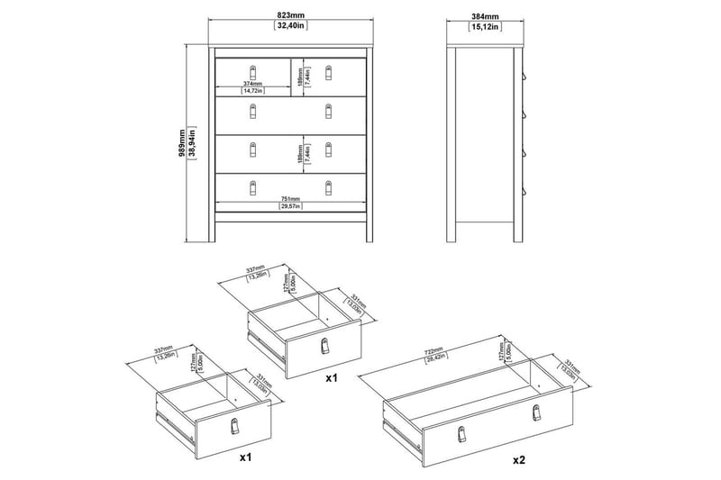 Vallvidera Lipasto 82 cm - Beige - Säilytys - Säilytyskalusteet - Lipasto