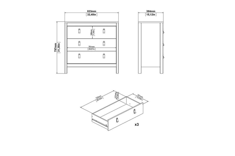 Vallvidera Lipasto 82 cm - Beige - Säilytys - Säilytyskalusteet - Lipasto