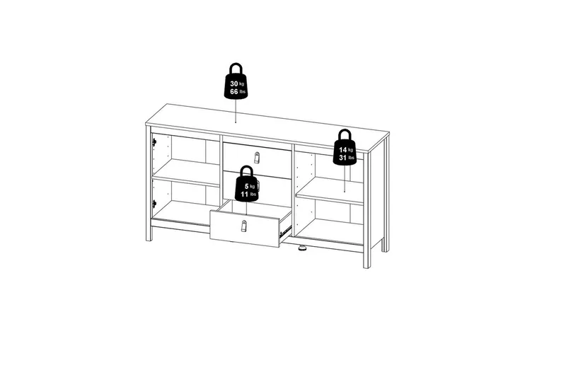 Vallvidera Senkki 151x38 cm - Beige - Säilytys - Säilytyskalusteet - Senkki