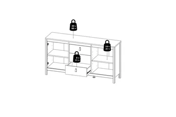 Vallvidera Senkki 151x38 cm - Beige - Säilytys - Säilytyskalusteet - Senkki