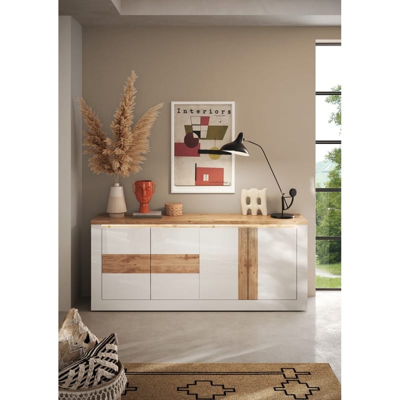 Vandesar TV-taso 207 cm - Luonnollinen/Valkoinen - Säilytys - Säilytyskalusteet - Senkki