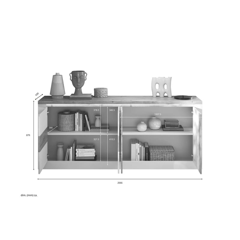 Vandesar TV-taso 207 cm - Luonnollinen/Valkoinen - Säilytys - Säilytyskalusteet - Senkki