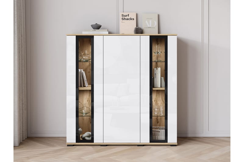 Vanha Highboard - Ruskea/Valkoinen - Säilytys - Säilytyskalusteet - Senkki