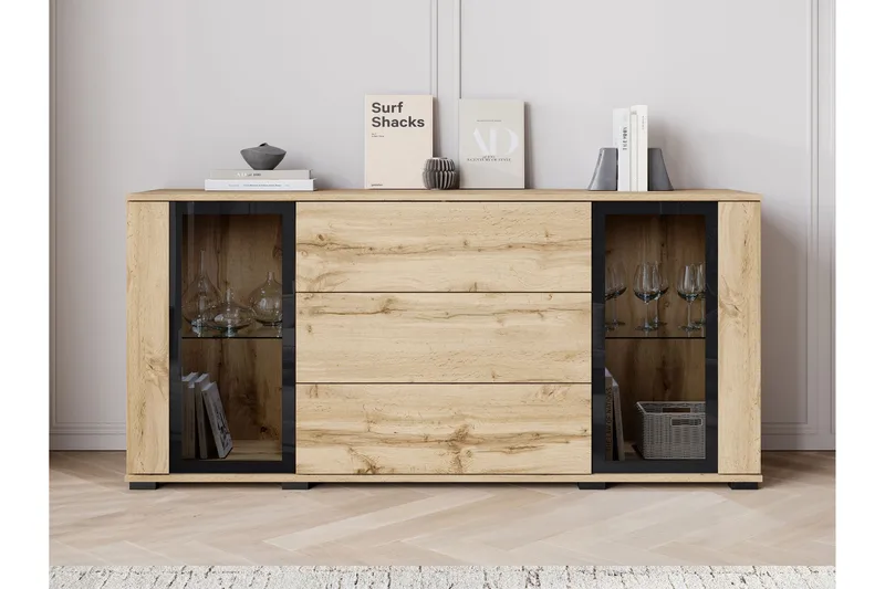 Vanha Senkki 150x40 cm - Ruskea/Musta - Säilytys - Säilytyskalusteet - Senkki