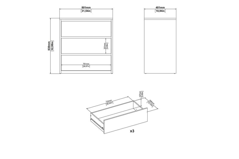 Varun Lipasto 80 cm - Valkoinen - Säilytys - Säilytyskalusteet - Lipasto