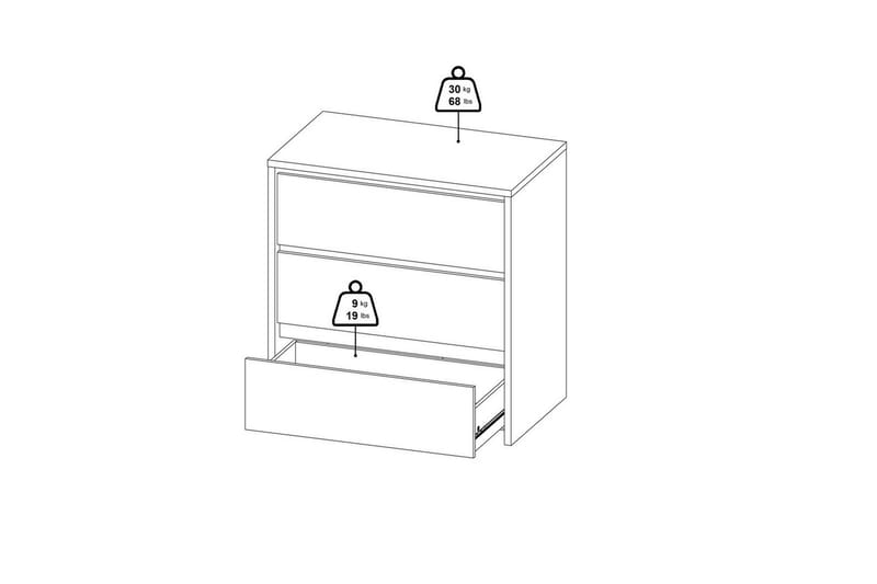 Varun Lipasto 80 cm - Valkoinen - Säilytys - Säilytyskalusteet - Lipasto