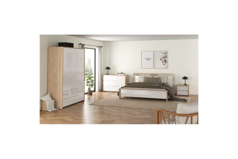 Varun Senkki 119x48 cm - Valkoinen/Luonnonväri - Säilytys - Säilytyskalusteet - Senkki