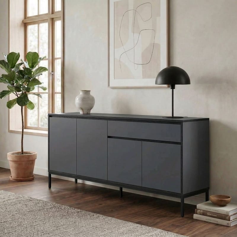 Velar konsolipöytä 180x80x40 cm - Antrasiitti/Wood Black/Musta - Säilytys - Säilytyskalusteet - Senkki
