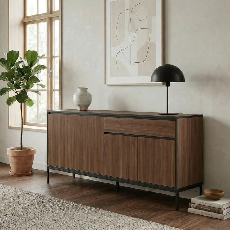 Velar konsolipöytä 180x80x40 cm - Milano Walnut, Wood Black, Musta - Säilytys - Säilytyskalusteet - Senkki