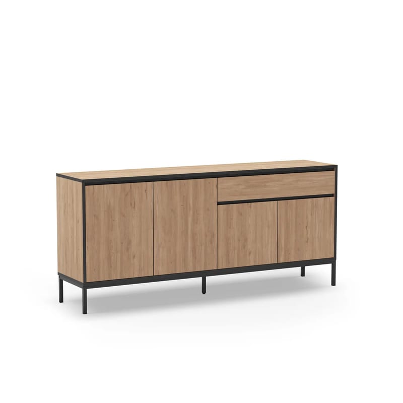 Velar konsolipöytä 180x80x40 cm - Natural Oak, Wood Black, musta - Säilytys - Säilytyskalusteet - Senkki