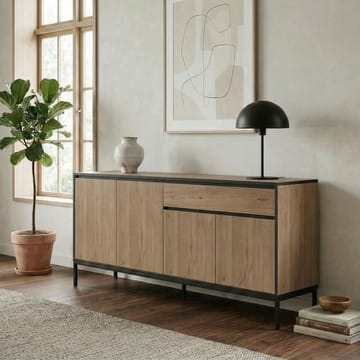 Velar konsolipöytä 180x80x40 cm - Natural Oak, Wood Black, musta - Säilytys - Säilytyskalusteet - Senkki