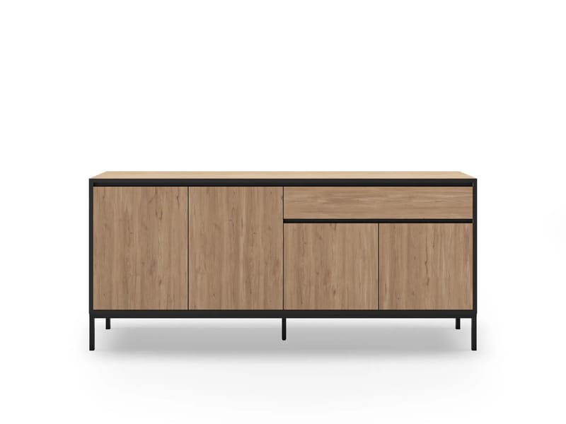 Velar konsolipöytä 180x80x40 cm - Natural Oak, Wood Black, musta - Säilytys - Säilytyskalusteet - Senkki