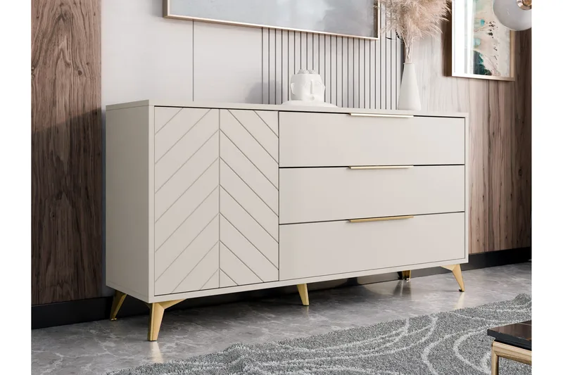 Vemdalen Lipasto 154 cm - Beige - Säilytys - Säilytyskalusteet - Lipasto