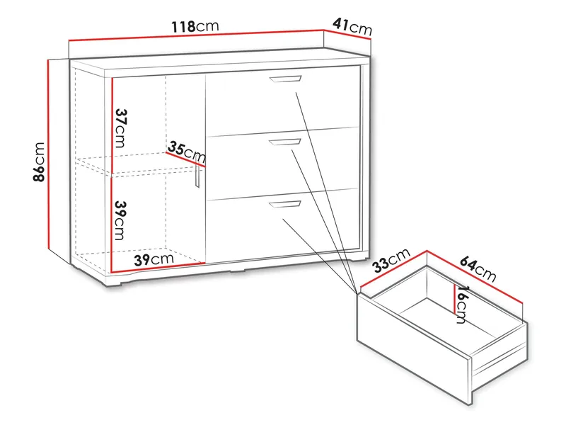 Veyricus Senkki 118 cm - Säilytys - Säilytyskalusteet - Senkki