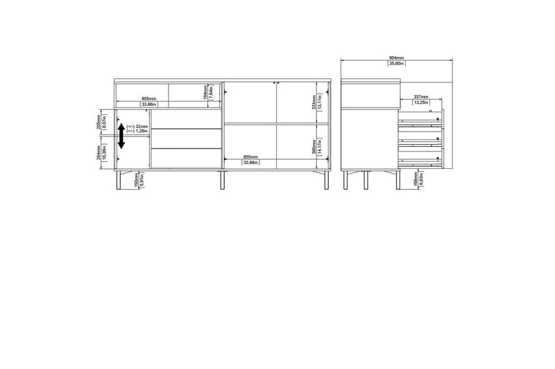 Virender Senkki 175,7x48,25 cm - Luonnonväri - Säilytys - Säilytyskalusteet - Senkki