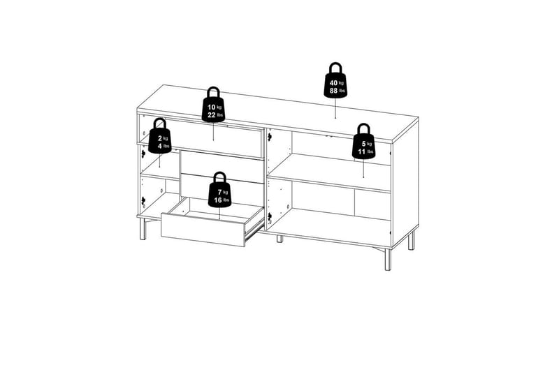 Virender Senkki 175,7x48,25 cm - Luonnonväri - Säilytys - Säilytyskalusteet - Senkki