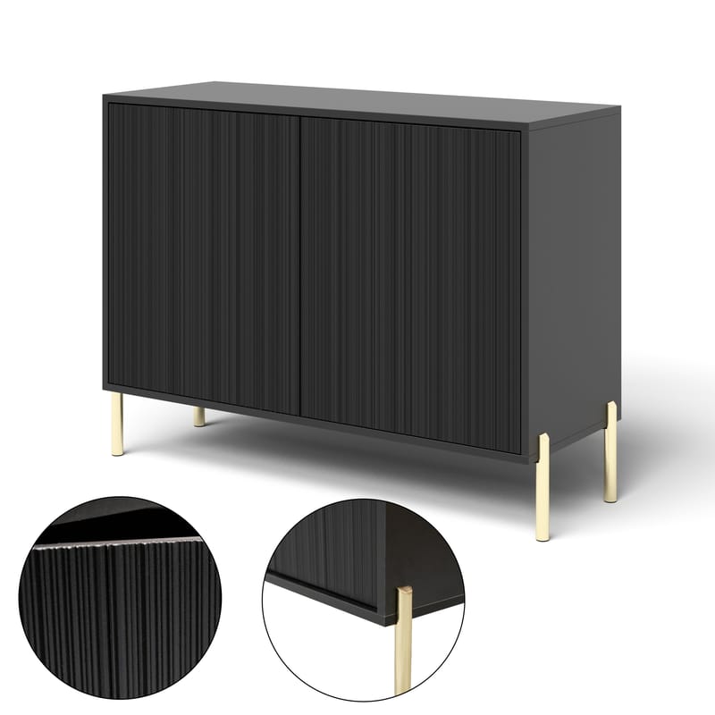 Virmani Lipasto 104 cm - Musta - Säilytys - Säilytyskalusteet - Lipasto