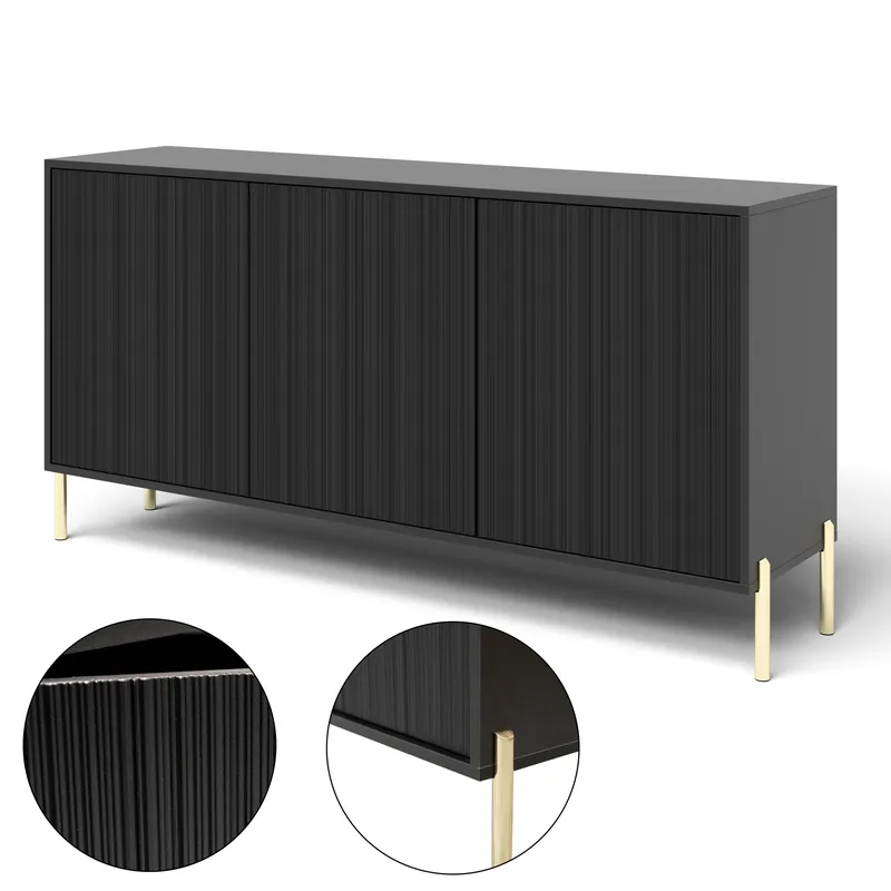 Virmani Lipasto 154 cm - Musta - Säilytys - Säilytyskalusteet - Lipasto