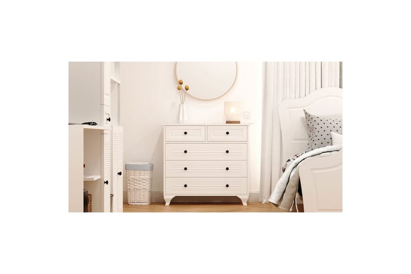 Vornrel Lipasto 90 cm - Matta Valkoinen - Säilytys - Säilytyskalusteet - Lipasto