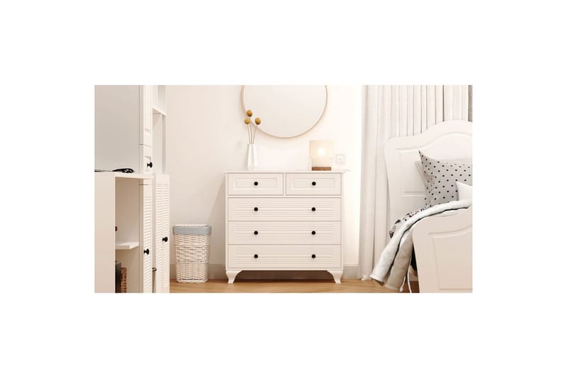 Vornrel Lipasto 90 cm - Matta Valkoinen - Säilytys - Säilytyskalusteet - Lipasto