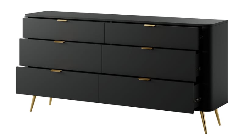 Walia Lipasto 173 cm - Musta - Säilytys - Säilytyskalusteet - Lipasto
