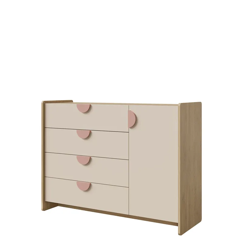 Zarek-lipasto 124 cm, Ruskea, vaaleanpunainen ja beige